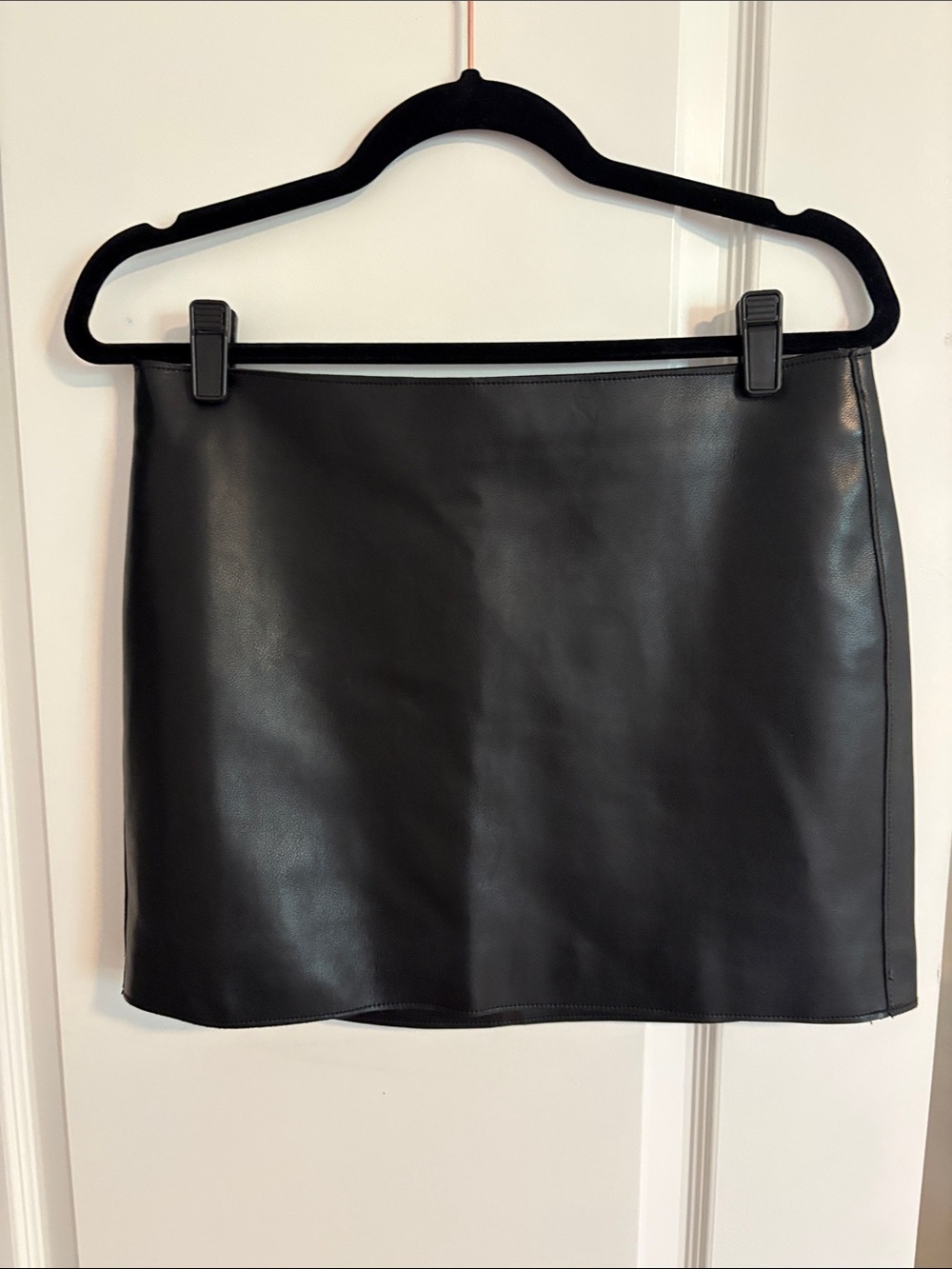 Classic Black Faux Leather Mini Skirt size 6